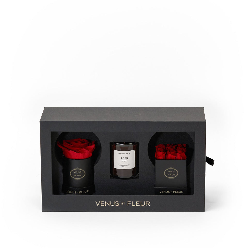 The Classic Bundle, Black Classic, Red, Rose Oud, 3.75 × 10 × 5.75 inches, Venus et Fleur