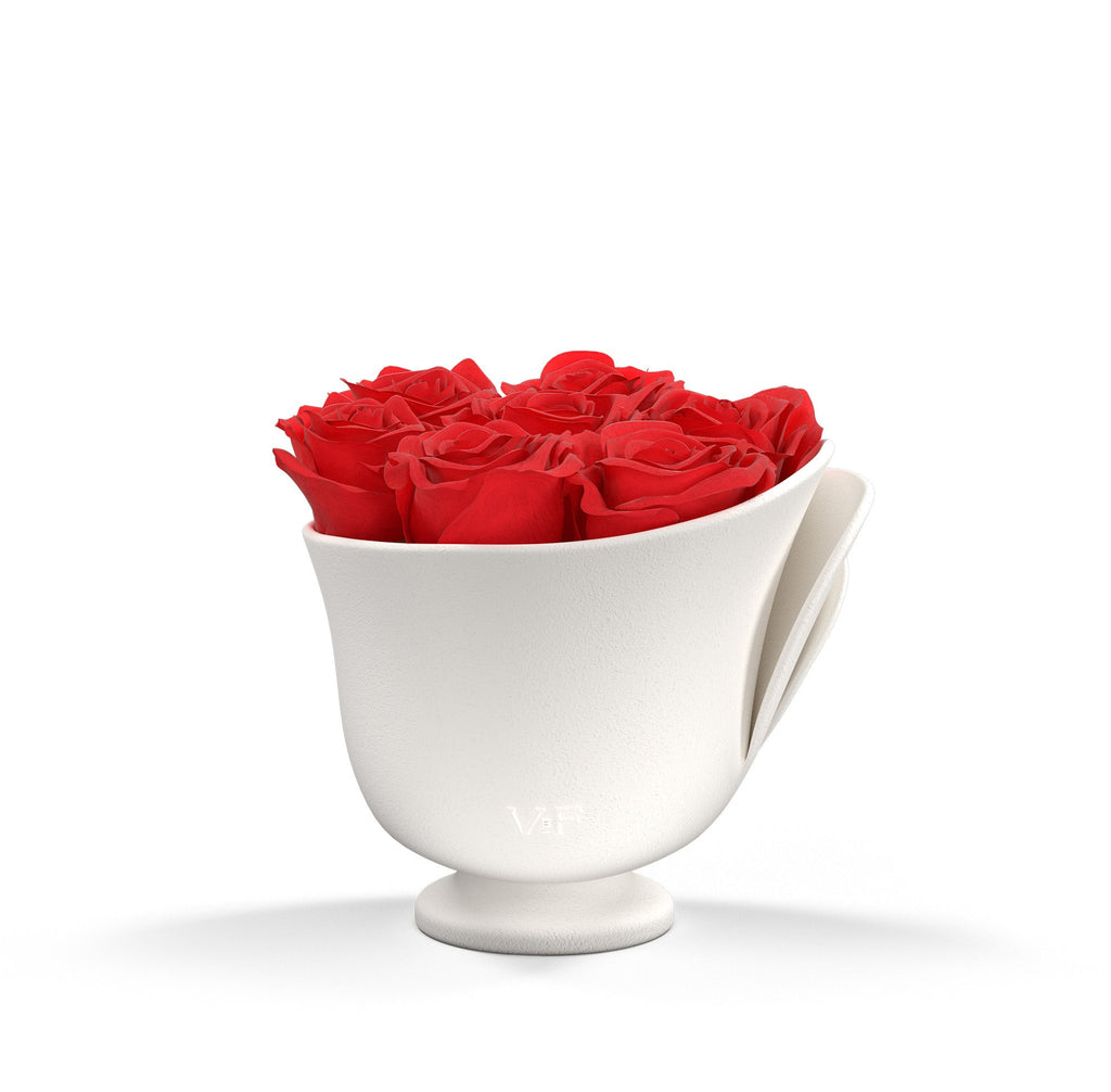 Mojave Petal Vase, Porcelain, Red, Handcrafted Porcelain, Venus et Fleur