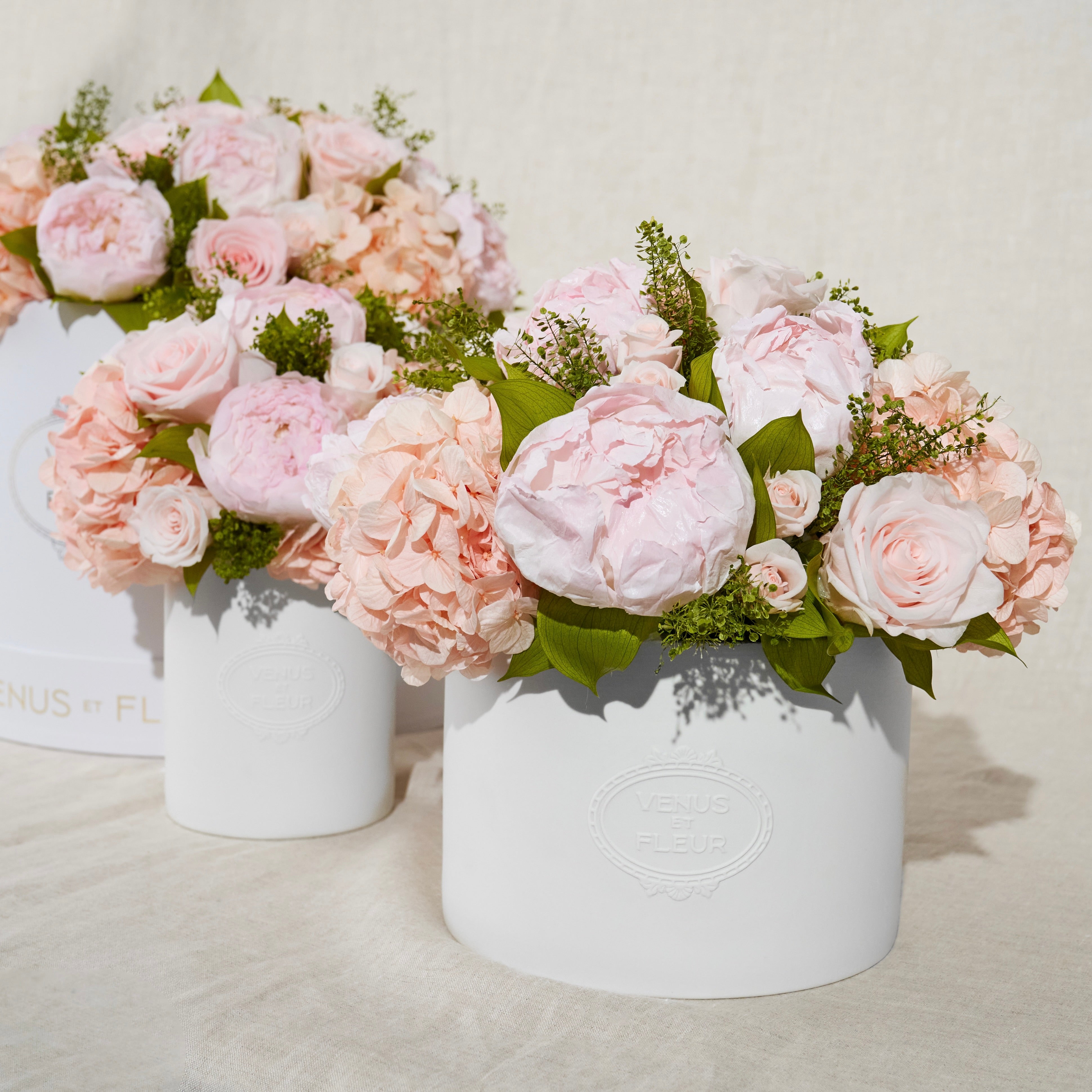 Thalia Porcelain Vase with Mixed Florals & Peonies | Venus et Fleur
