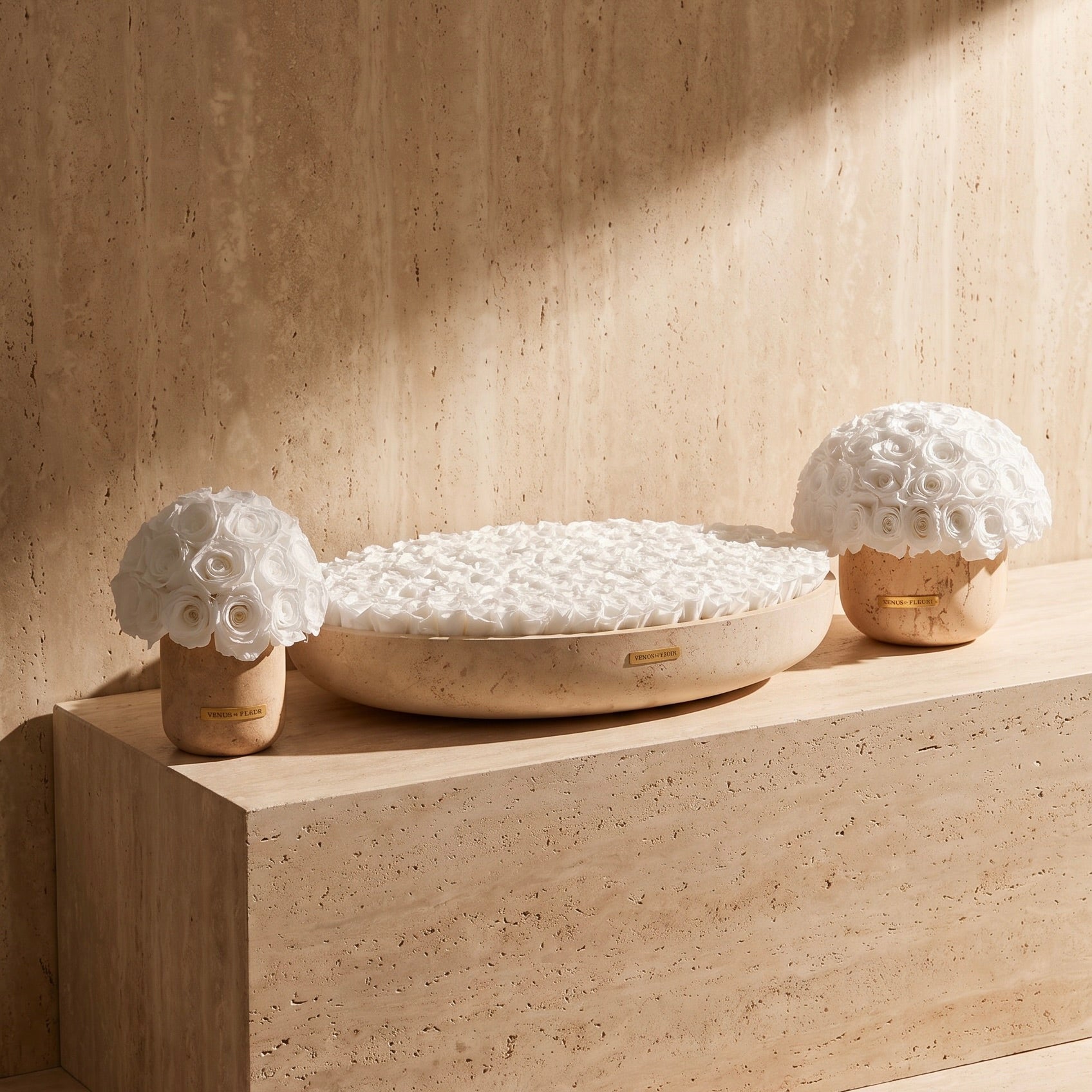 Sable Travertine Vase 12