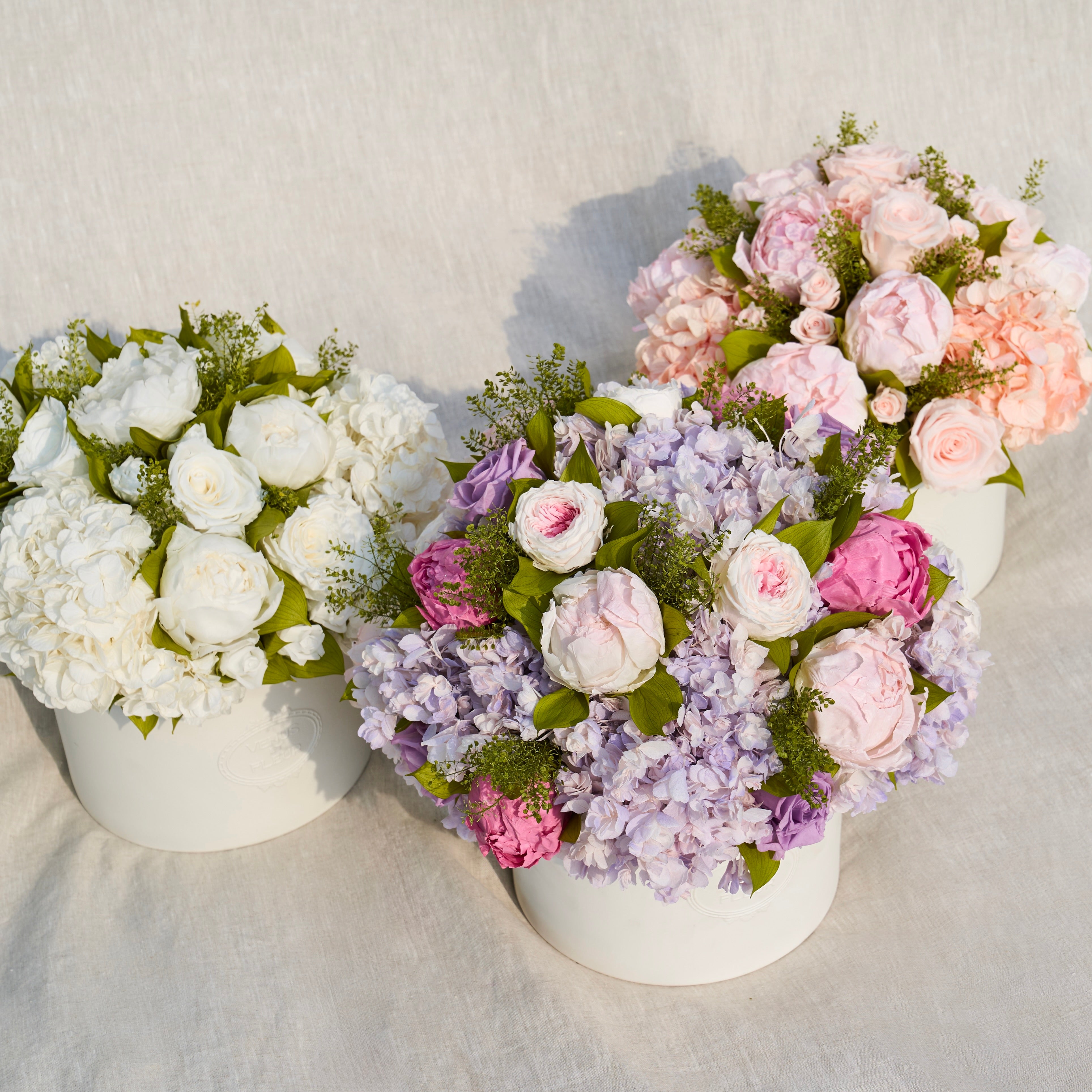 Thalia Porcelain Vase with Mixed Florals & Peonies | Venus et Fleur