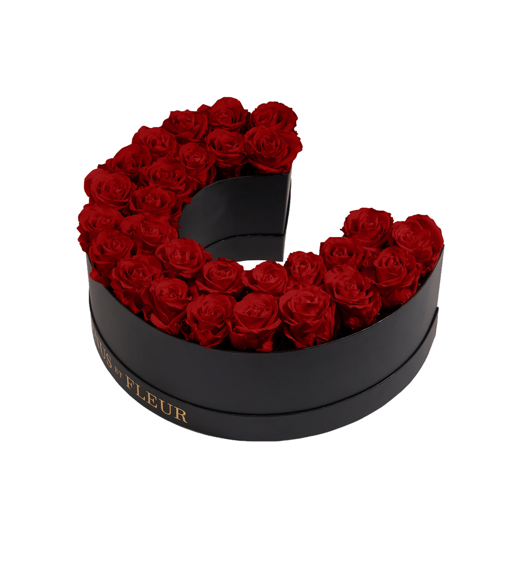 Le Grand Letter - C, C, Red, Eternity Rose Letters, Venus et Fleur