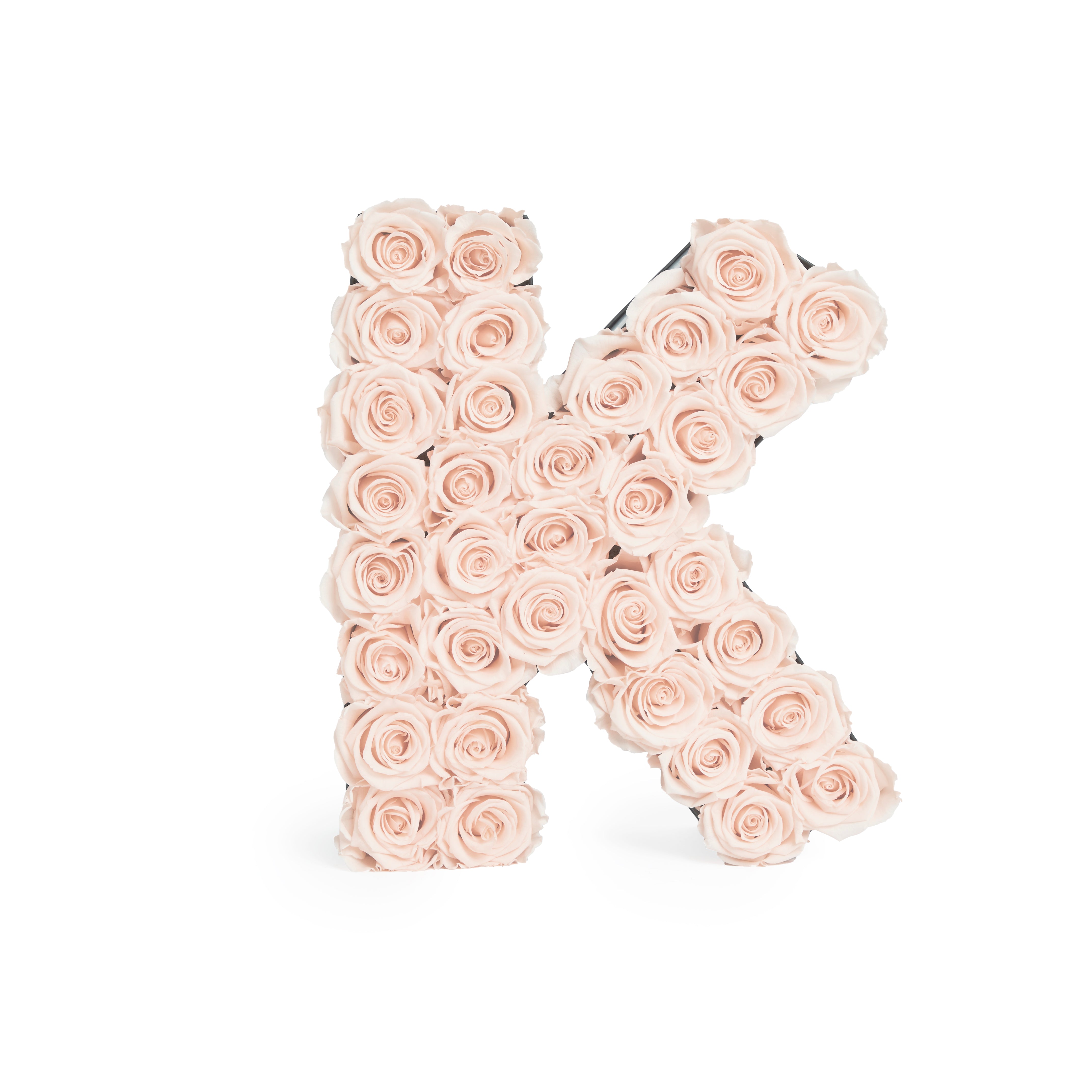 Floral Letter K in Flowers with Eternity Roses | Venus et Fleur