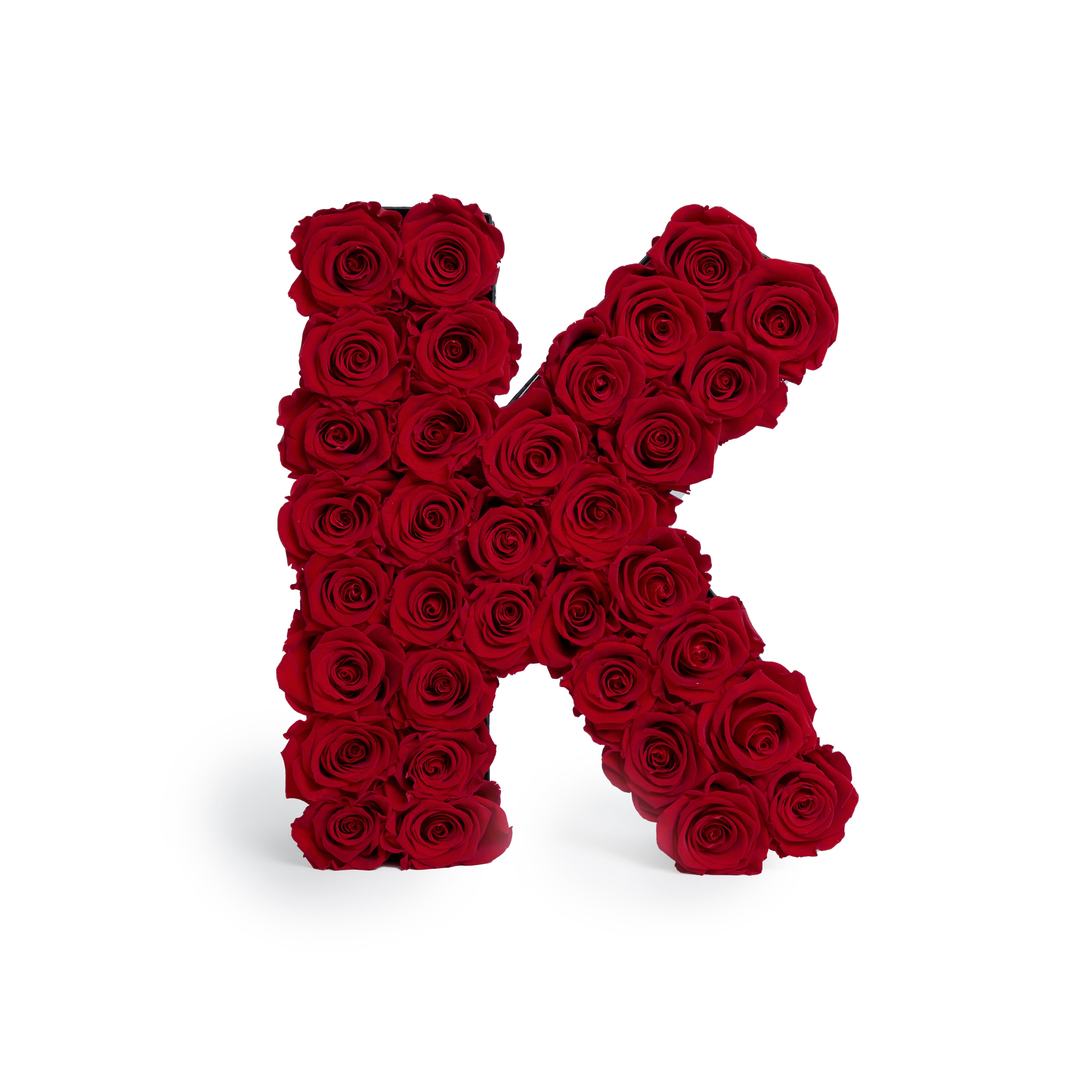 Floral Letter K in Flowers with Eternity Roses | Venus et Fleur