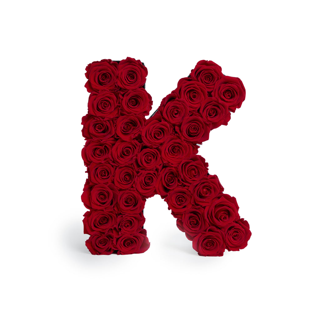 Le Grand Letter - K, K, Red, Eternity Rose Letters, Venus et Fleur