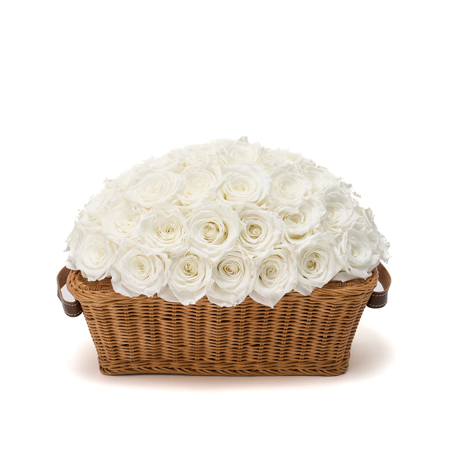 Serene Heirloom Wicker with 47 Eternity® Roses | Venus et Fleur