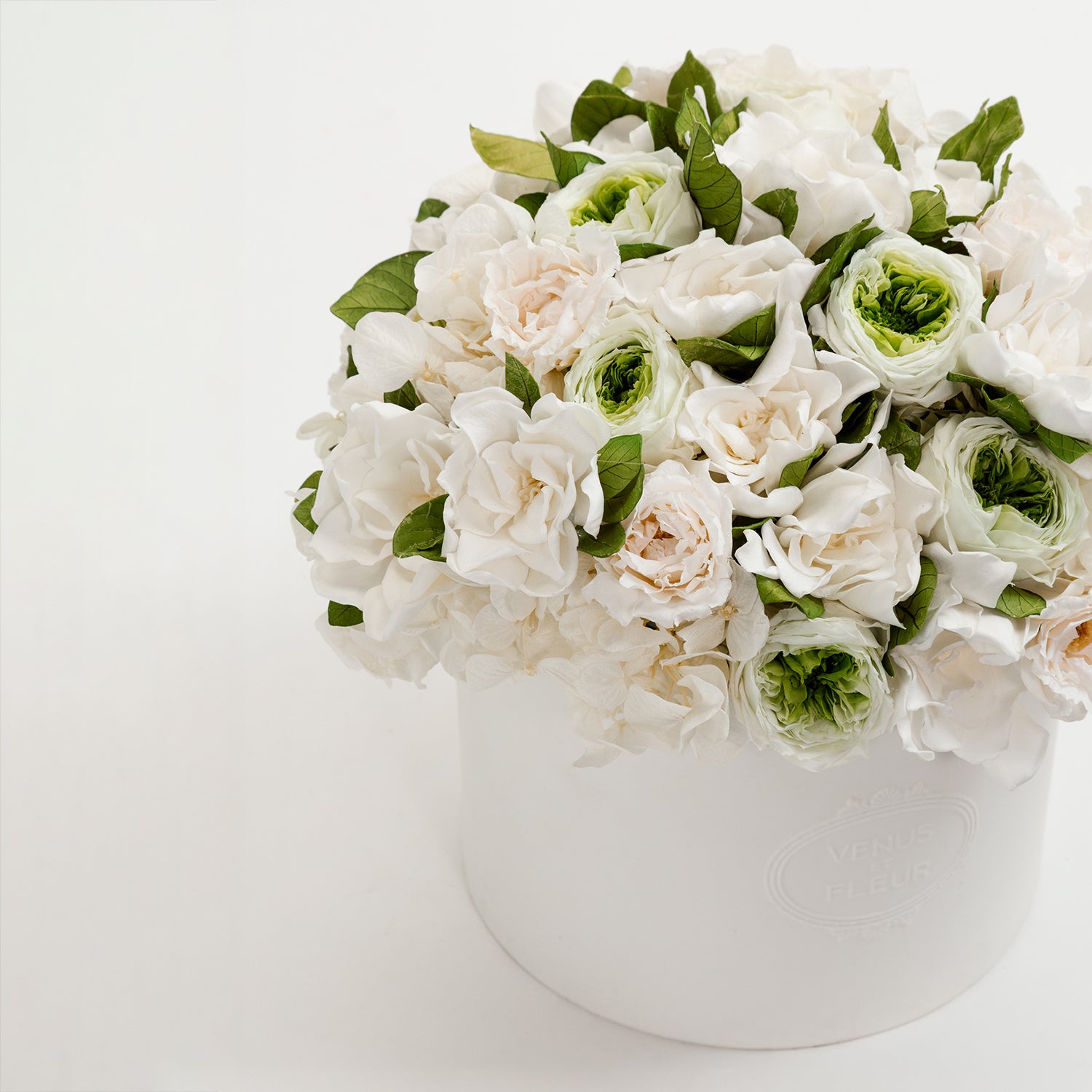 Preserved Gardenia & Roses in Thalia Vase | Venus et Fleur