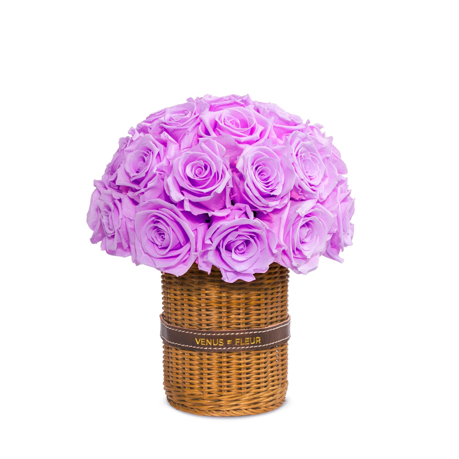 Fleura Wicker Vase with 35 Preserved Roses | Venus et Fleur