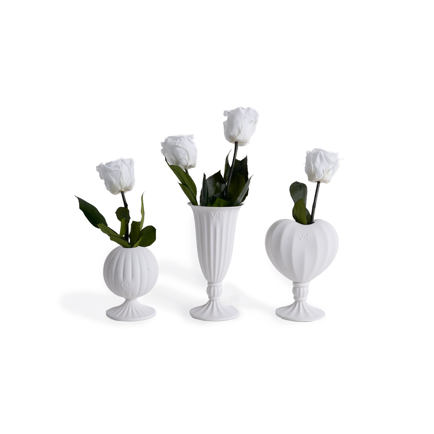 3-Piece Porcelain Bud Vase Set with Eternity Roses | Venus 3-Piece Porcelain Bud Vase Set with Eternity Roses | Venus