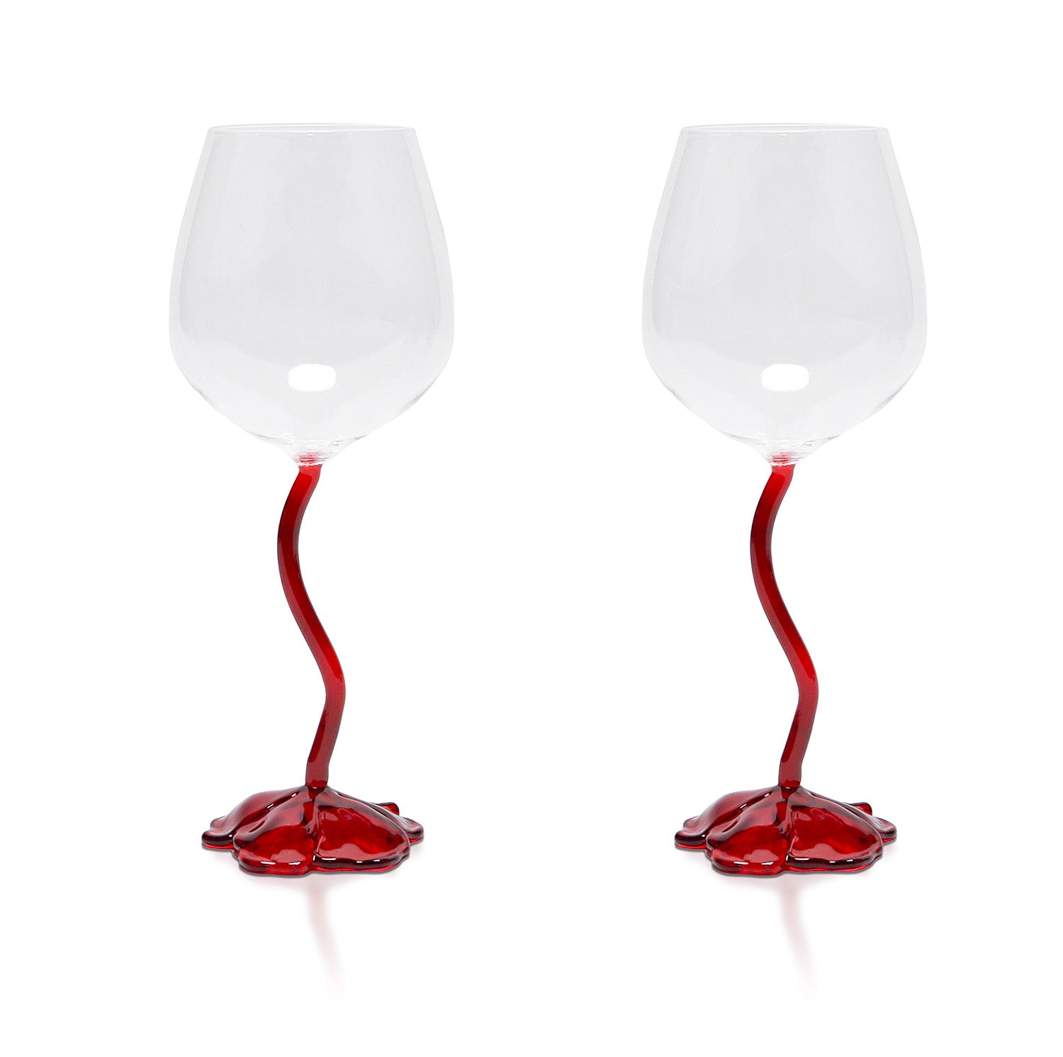anthurium flower engraved wine glasses Floral Wine Glass Set