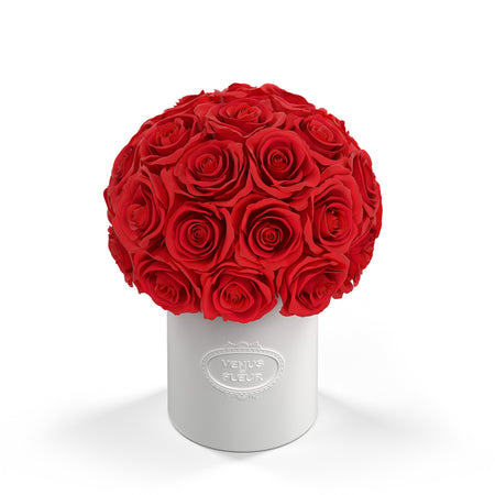 Fleura Porcelain Vase- red roses