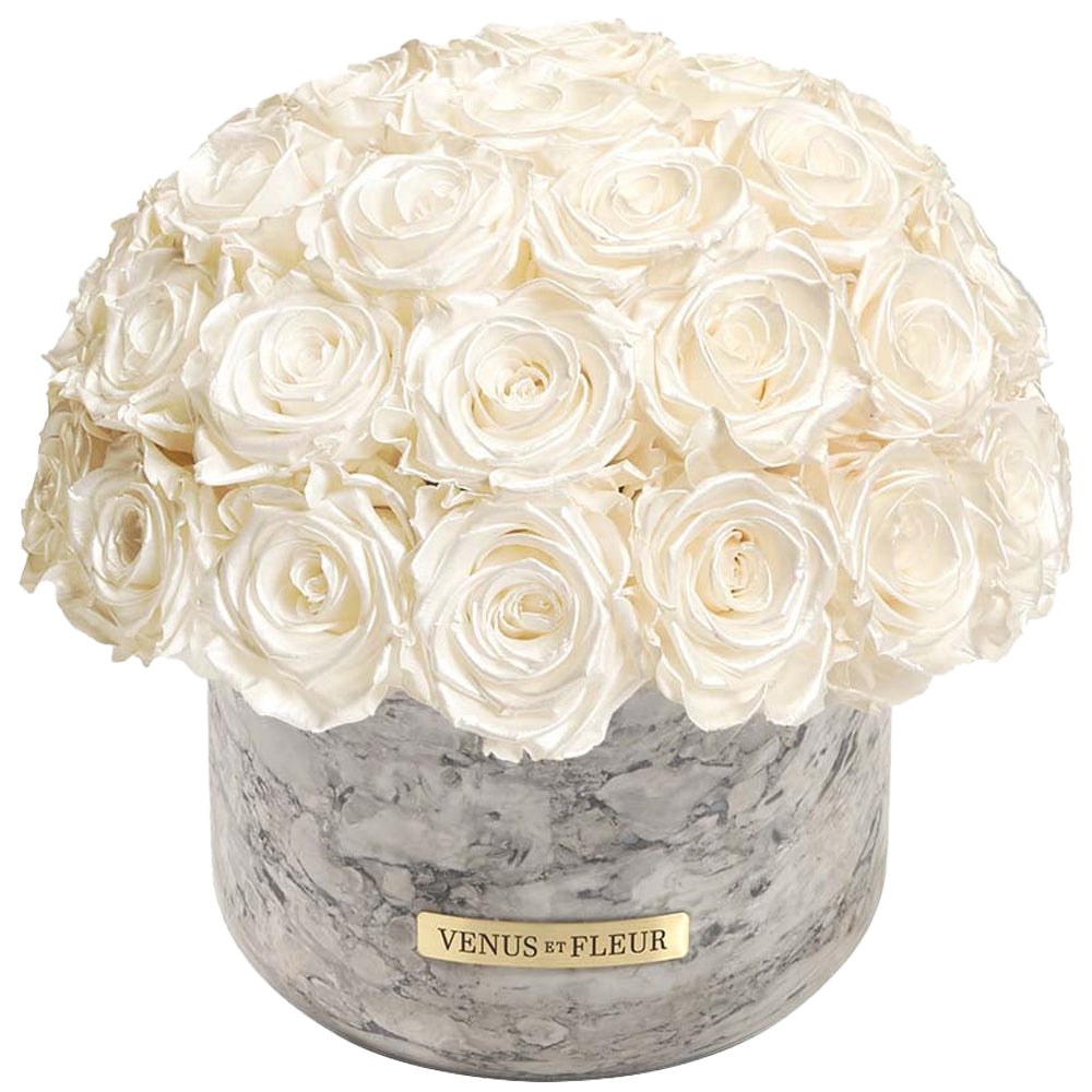 Gia Marble Vase with Eternity Roses | Venus et Fleur