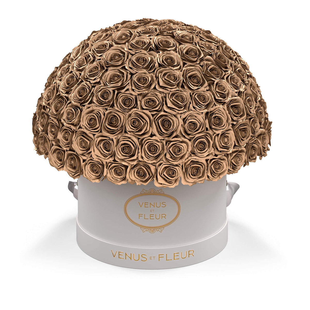 Large Le Plein White Classic with Gold Eternity® Roses