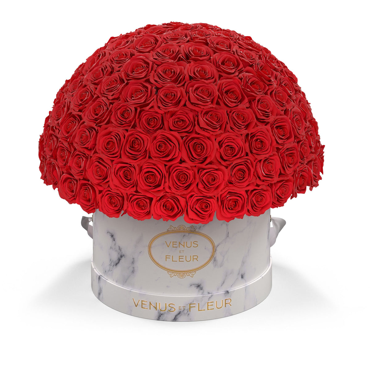 Dome White Roses Luxury Dome Roses & Centerpiece Arrangements - Venus et Fleur®