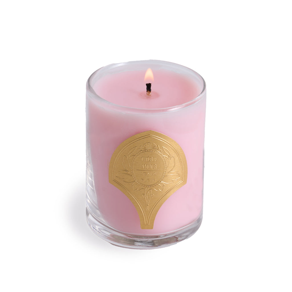 Chérie Amour Votive, 2.4 oz., Glass, Soy Coconut Blend, Venus et Fleur