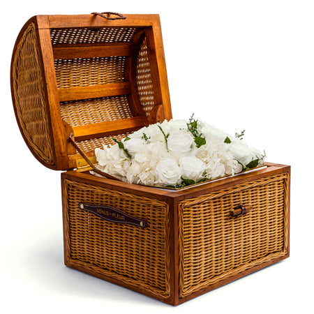 Wicker Trunk with Preserved Eternity Mixed Florals | Venus et Fleur