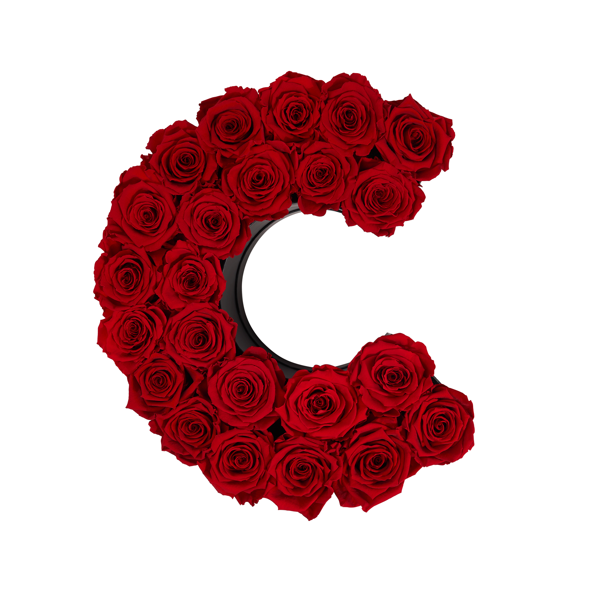 Floral Letter C in Flowers with Eternity Roses | Venus et Fleur