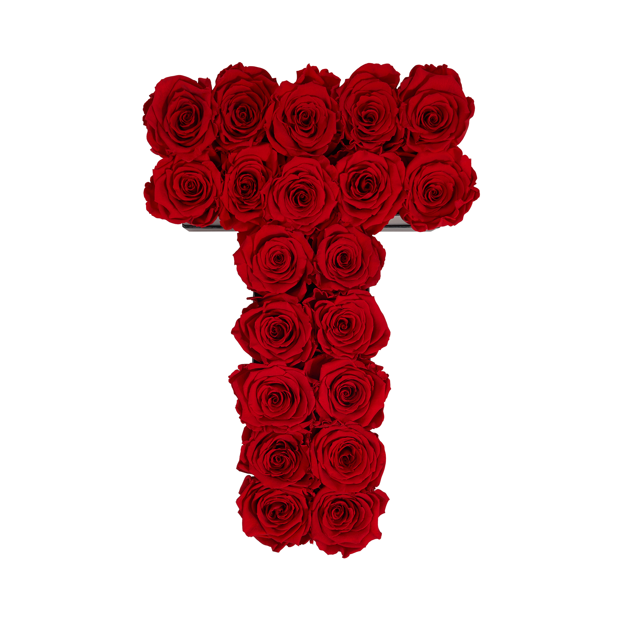 Floral Letter T in Flowers with Eternity Roses | Venus et Fleur