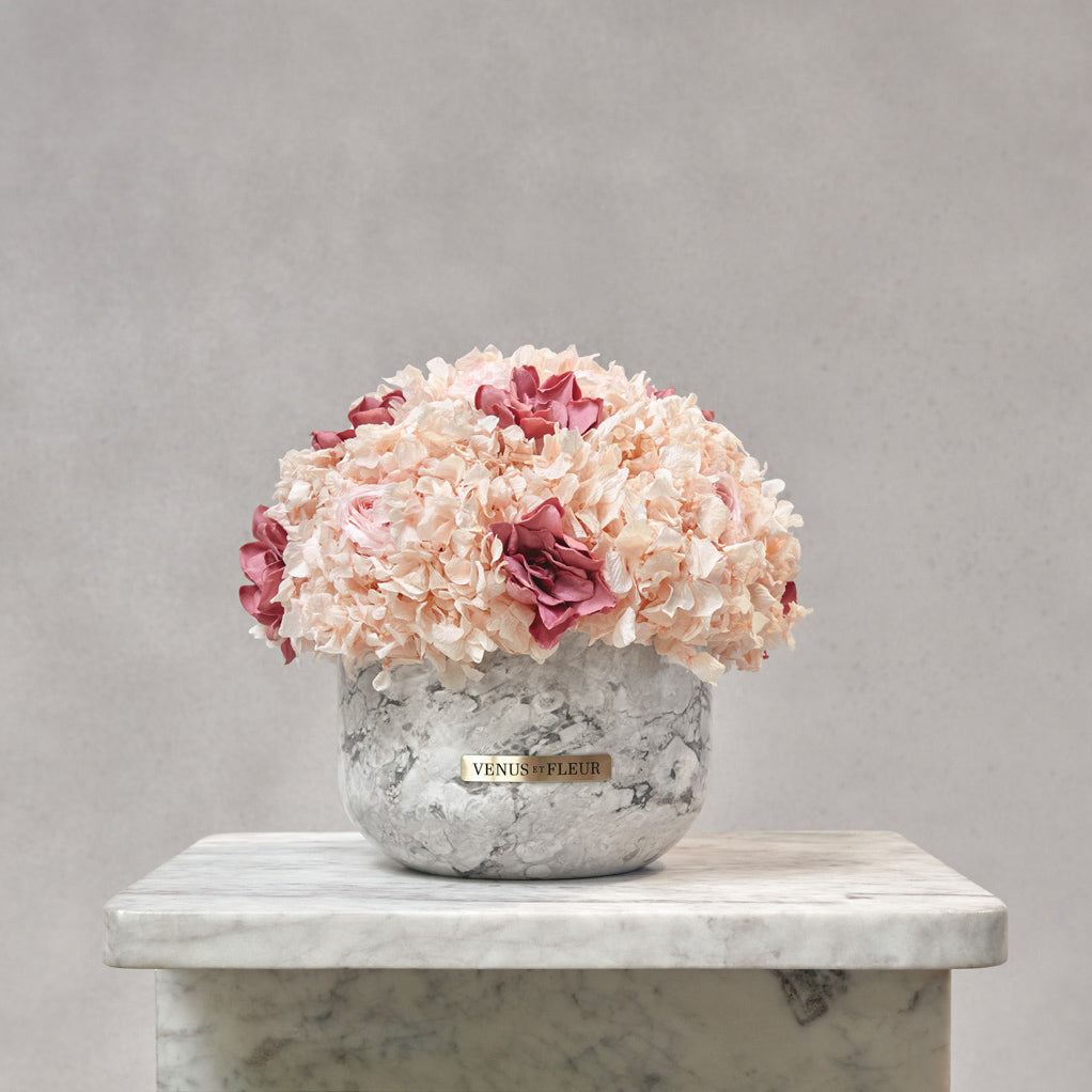 Gia Marble Vase with Eternity Roses | Venus et Fleur