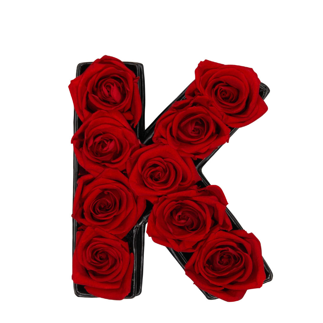 Mini Letter K in Flowers with Eternity Roses | Venus et Fleur
