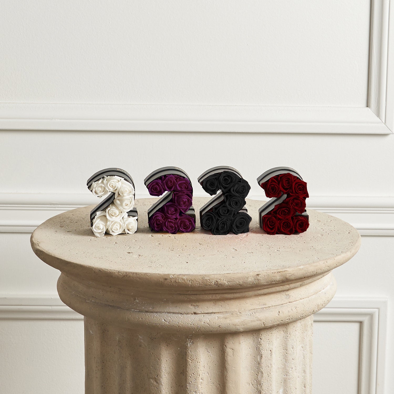 The Number Collection - Le Mini Number 6 with Eternity Roses